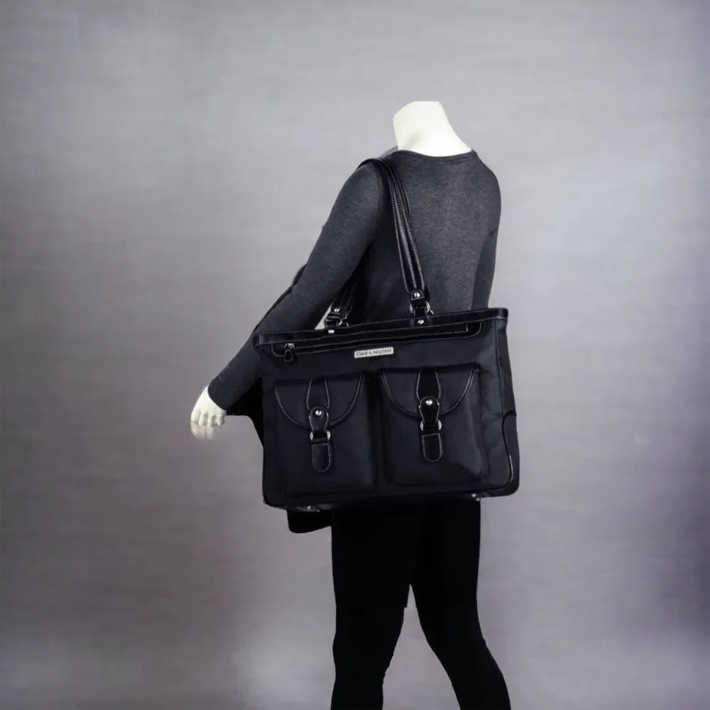 Clark & Mayfield Marquam Metro Black Laptop Tote Bag